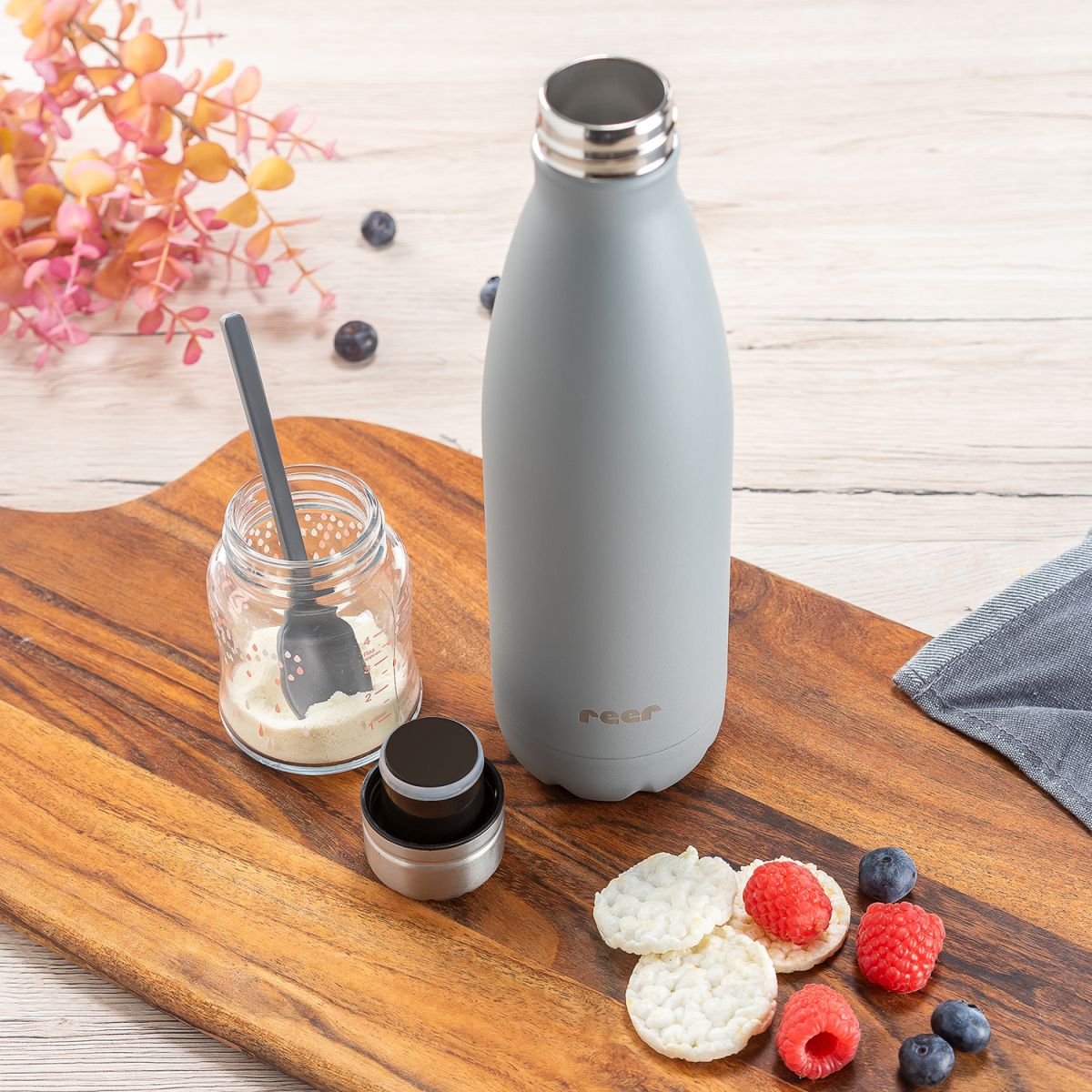 Colour stainless steel insulated bottle 500ml, grey