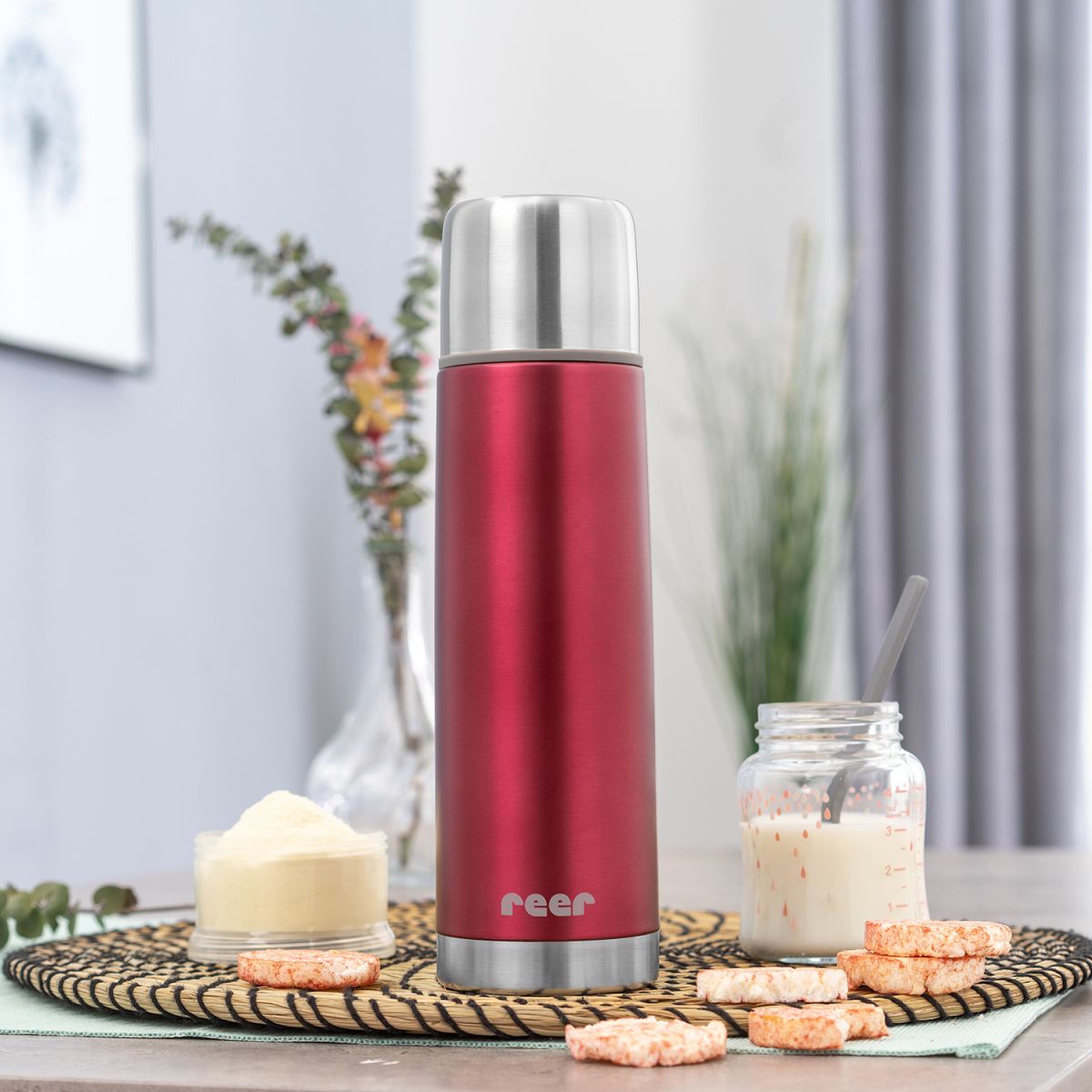 ColourCup stainless steel vacuum bottle, 500 ml, berry red