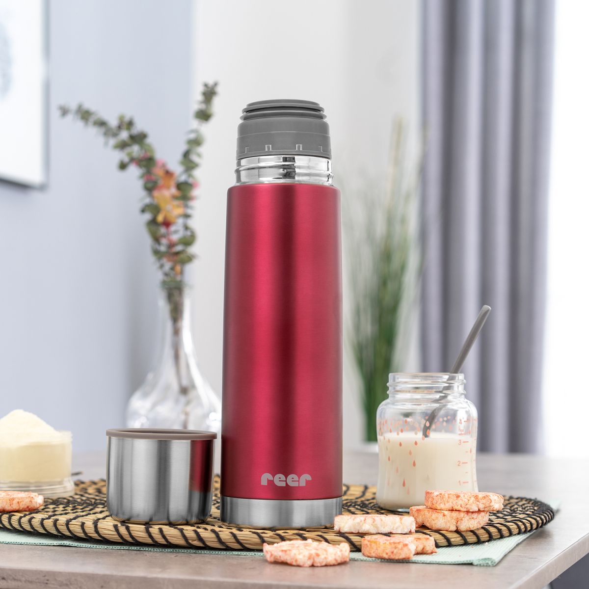 ColourCup stainless steel vacuum bottle, 500 ml, berry red