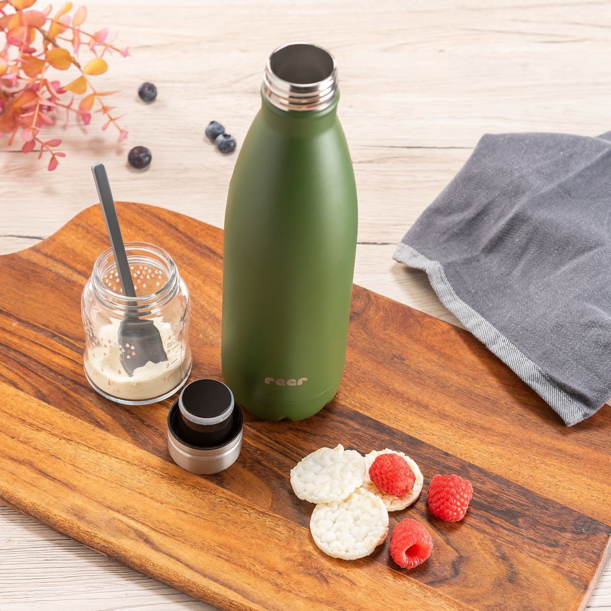 Colour stainless steel insulated bottle 500ml, green