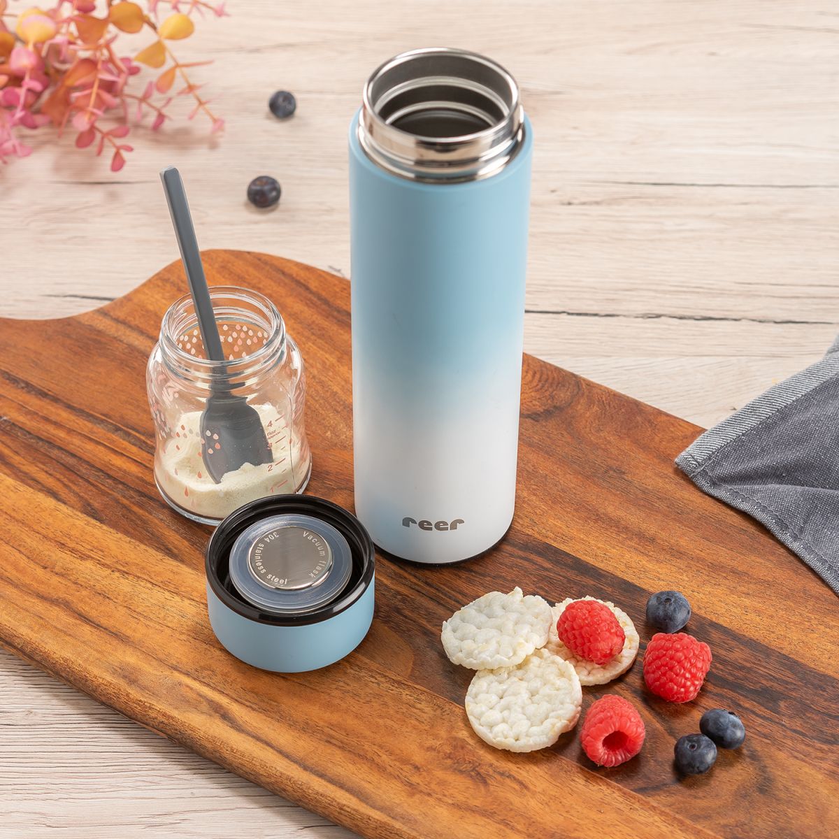 ColourDesign stainless steel vacuum bottle, 450 ml, blue