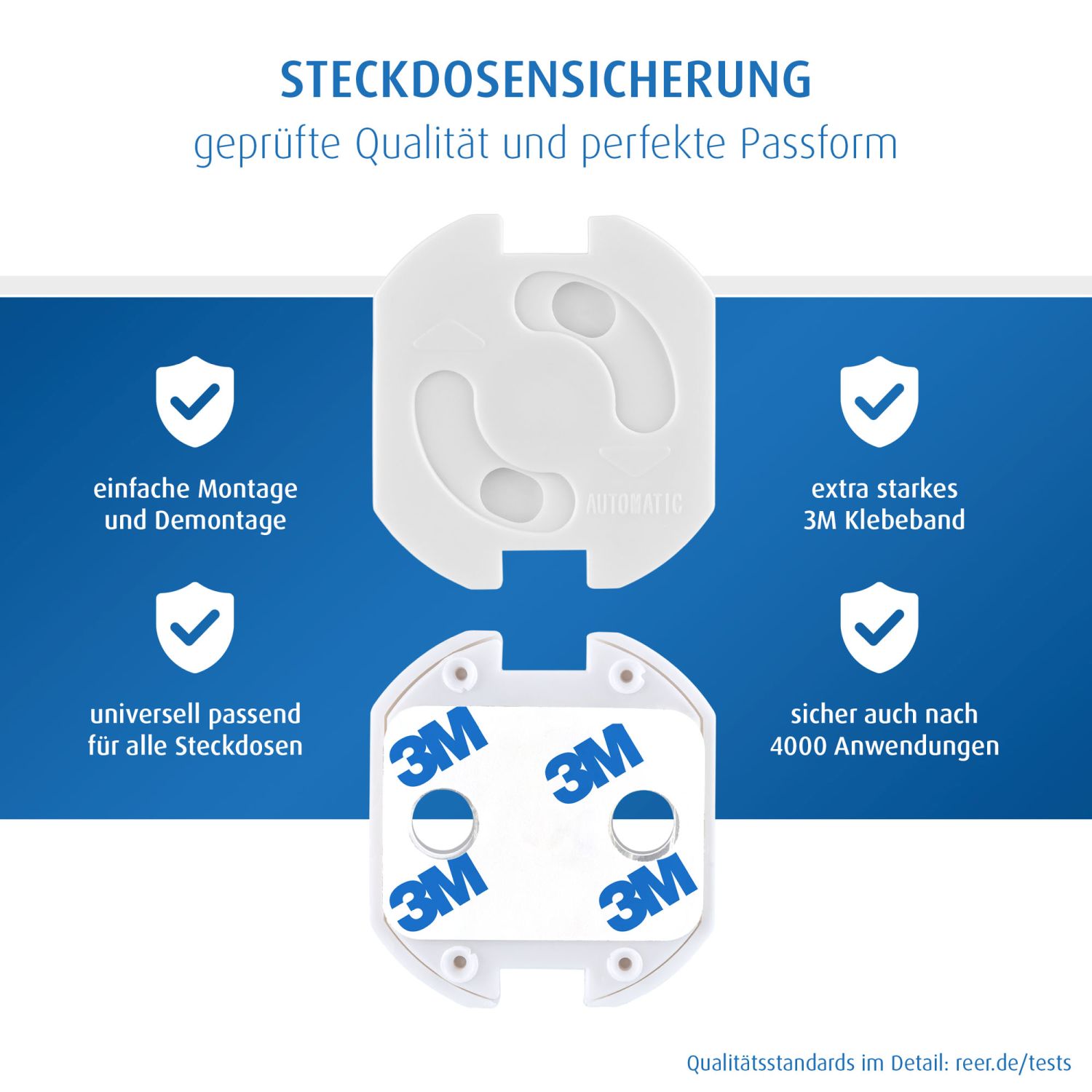 Steckdosenschutz, klebbar, weiß, 10 Stück