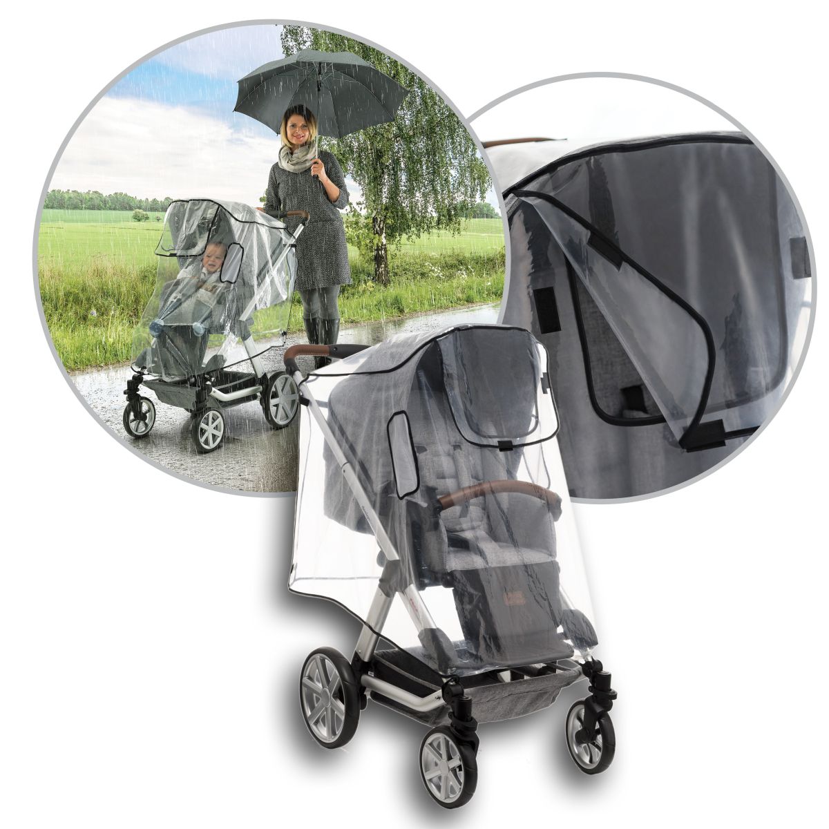 Regenschutz für Babyschalen universal - Princess Kinderwagen