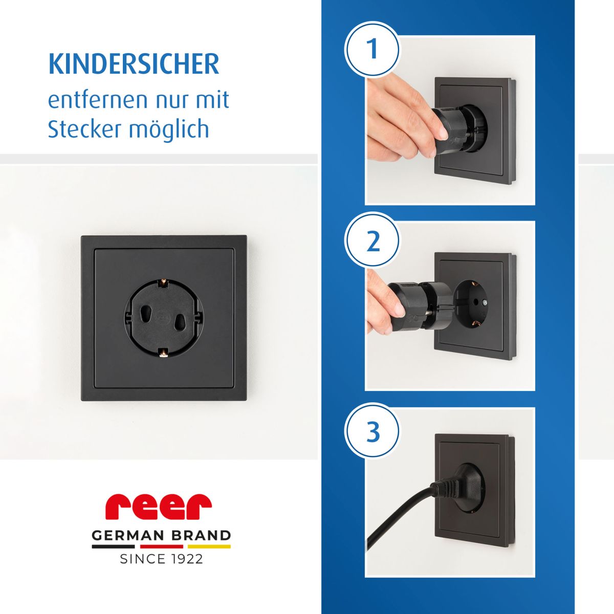 Steckdosenkappe, 5 Stück, schwarz