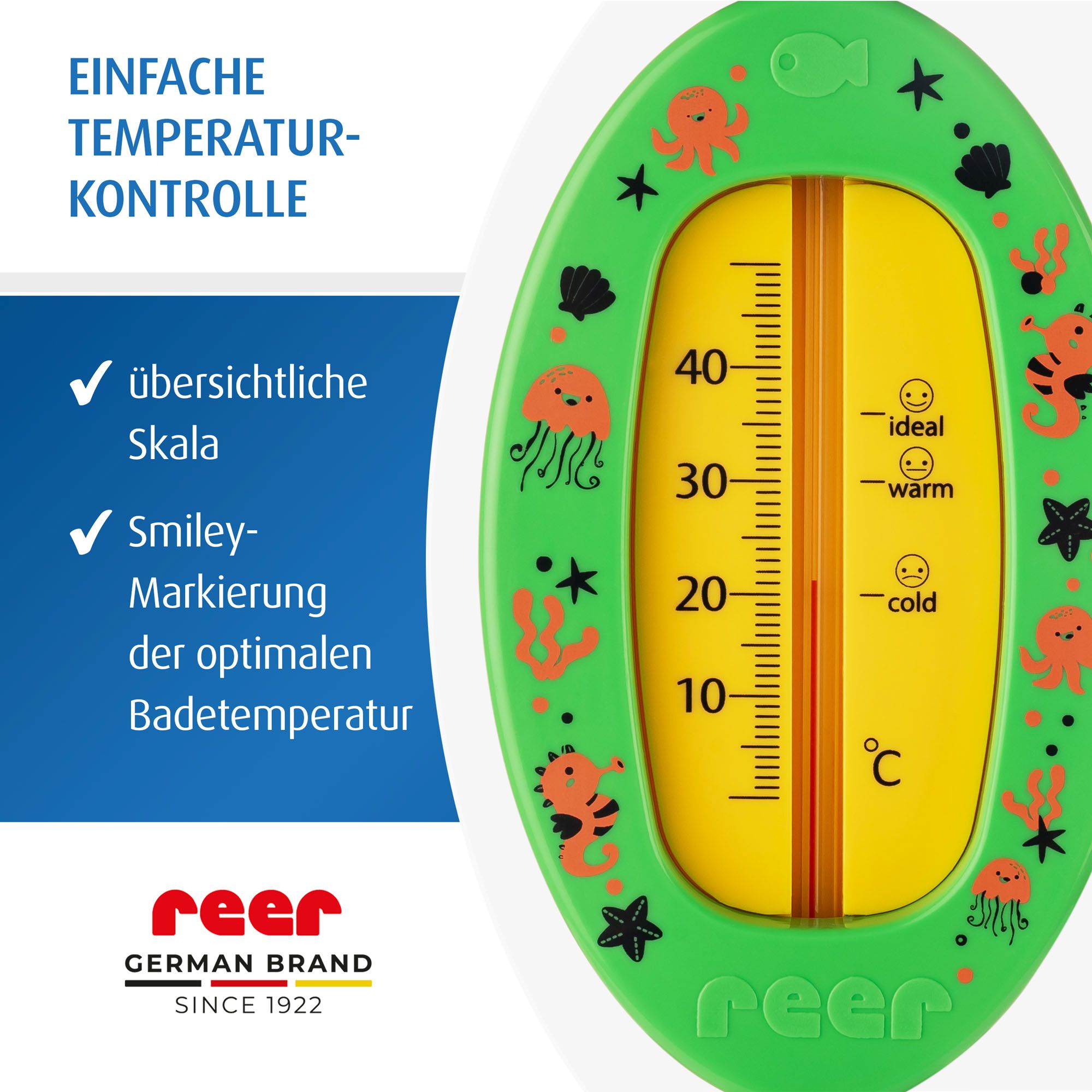 Badethermometer oval - grün