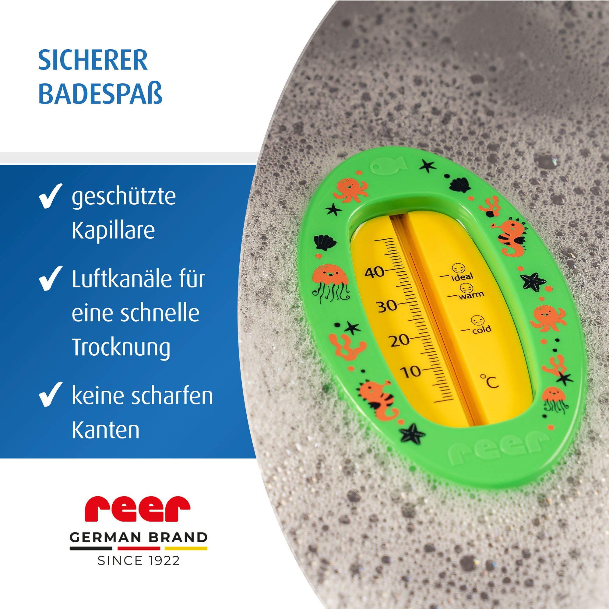 Badethermometer oval - grün