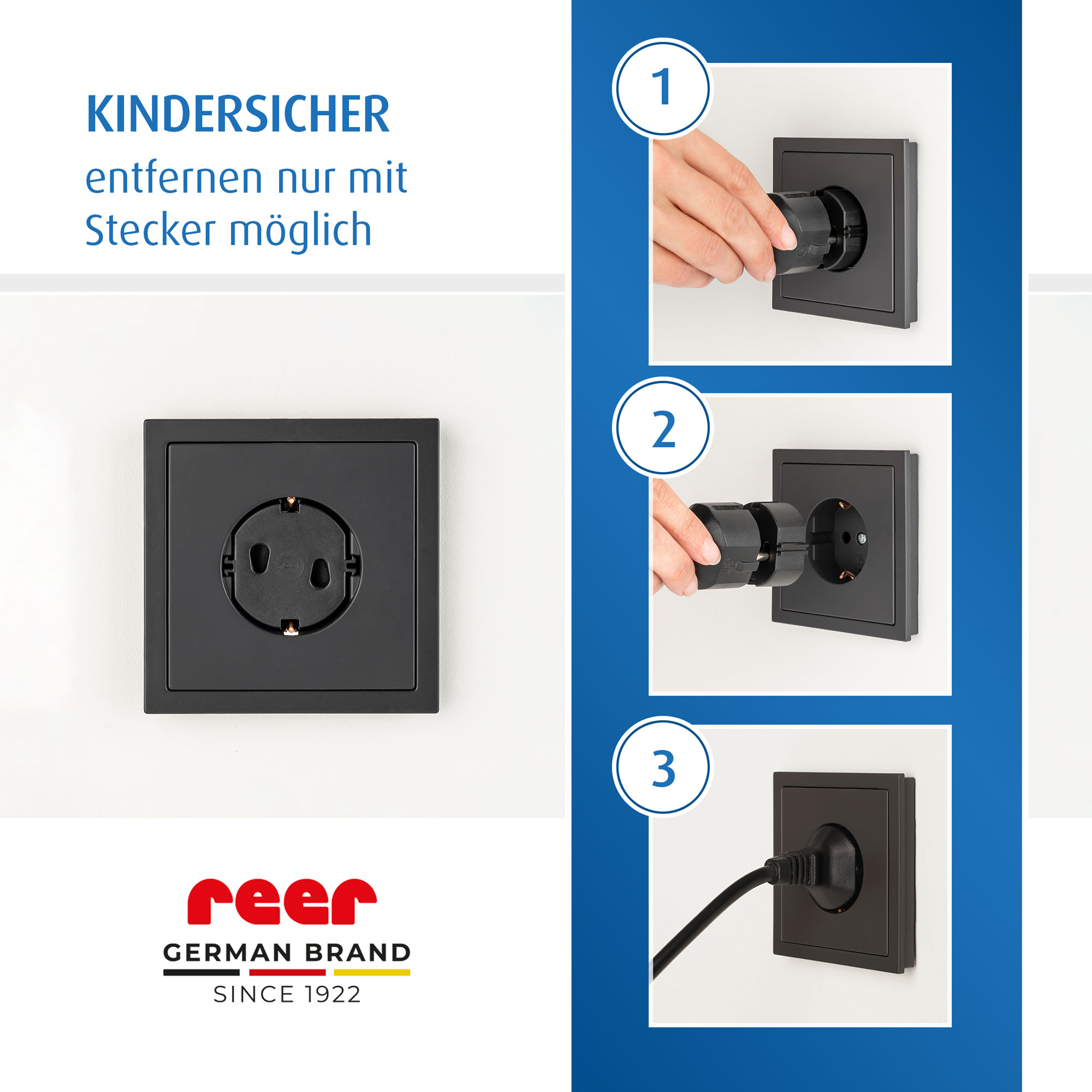 Steckdosenkappe, 20 Stück, schwarz