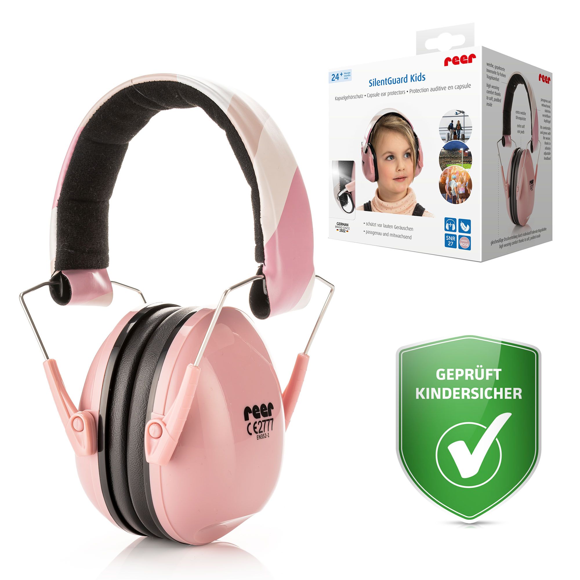 SilentGuard Kids capsule ear protectors, pink
