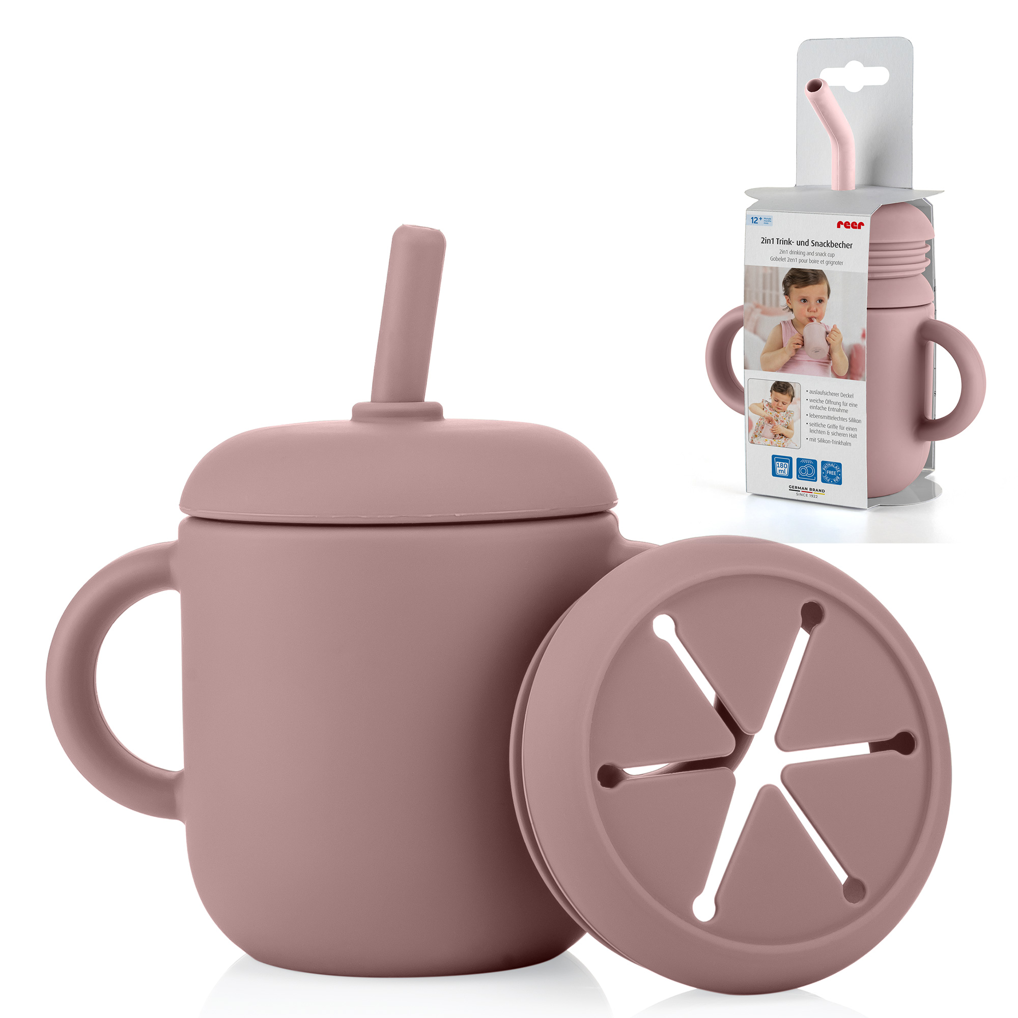 2in1 Trink- & Snackbecher, rosa