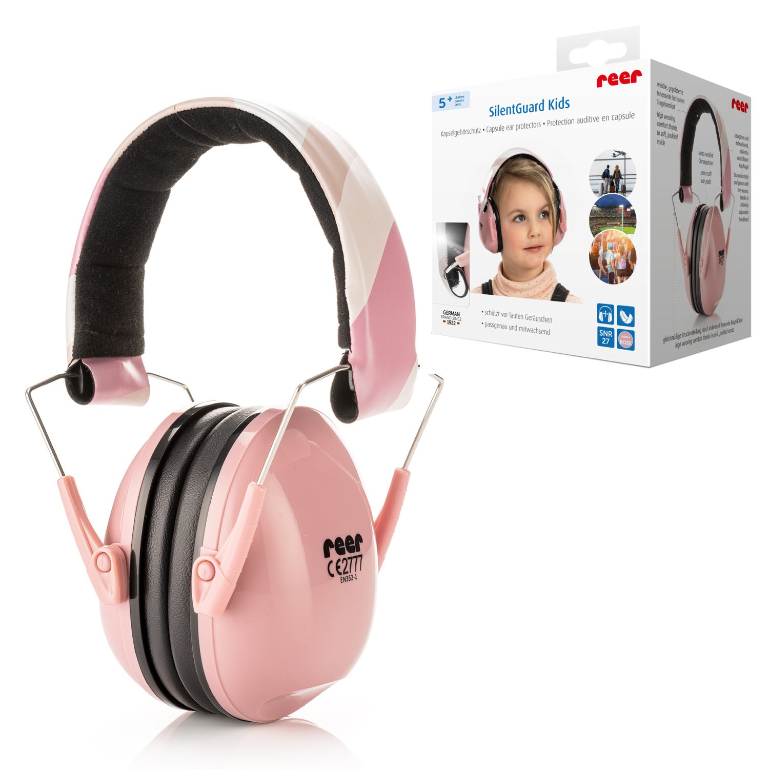 SilentGuard Kids capsule ear protectors, pink