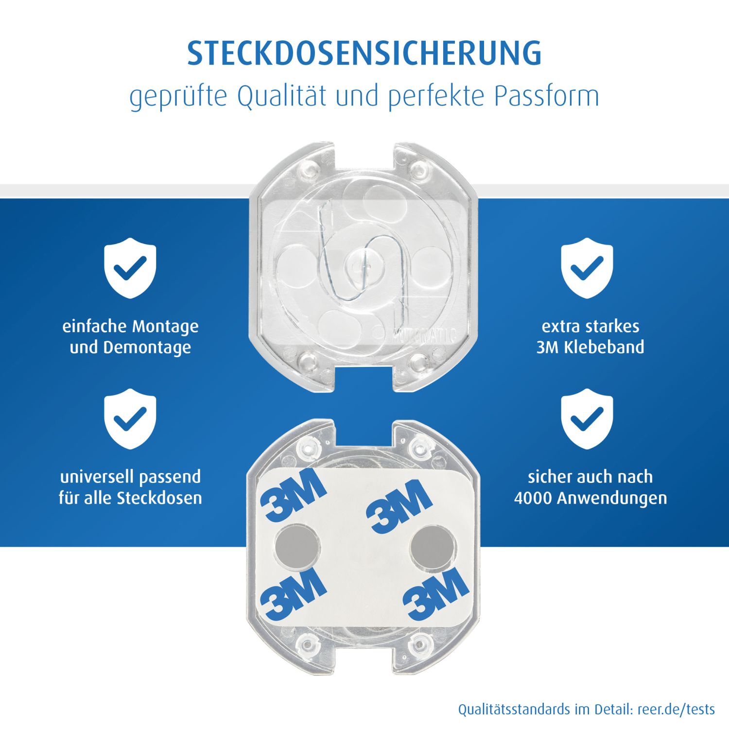 Steckdosenschutz, klebbar, transparent, 20 Stück