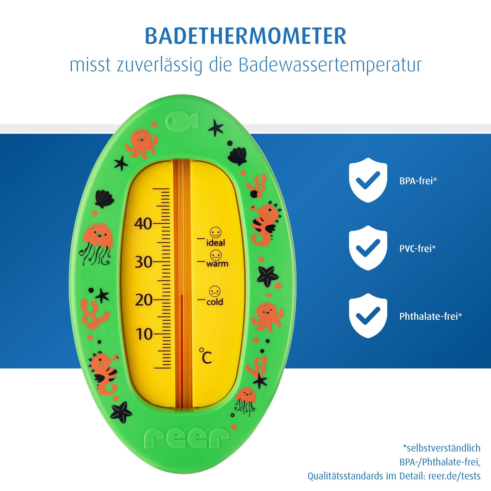 Badethermometer oval - grün