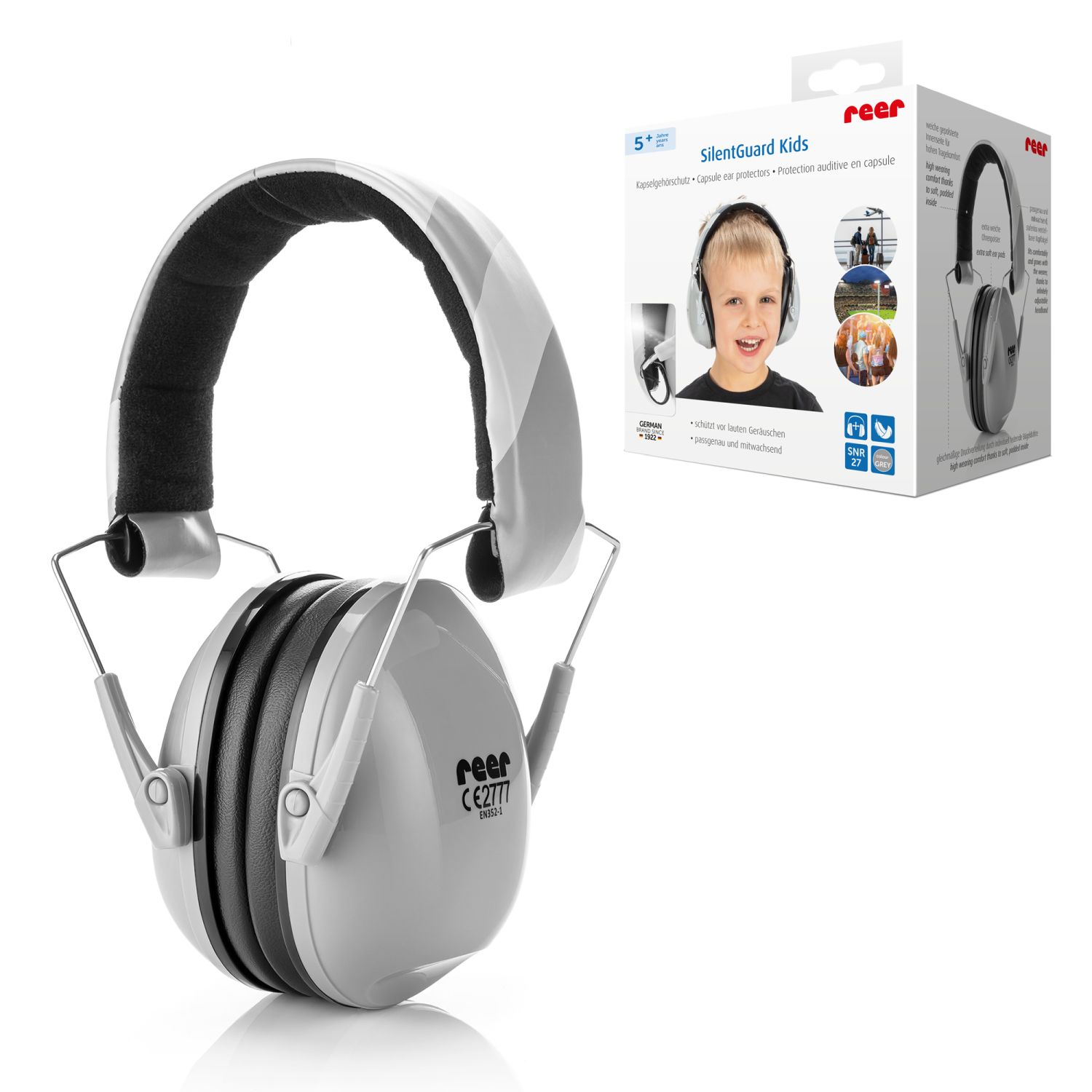 SilentGuard Kids capsule ear protectors, grey